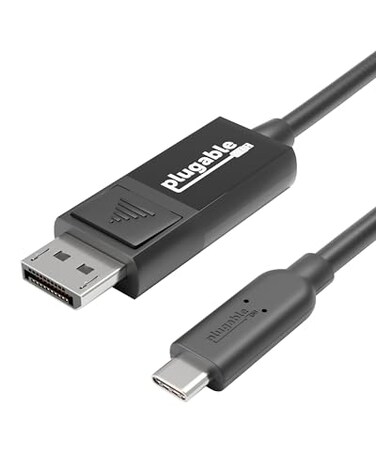 Plugable USB C to DisplayPort Bi Directional Cable 6 feet 18m Up to 4K at 60Hz USB C DisplayPort Cable Compatible with Thunderbolt and USBC Driverless