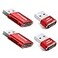 BUISAMG Data Blocker USB A USB C Data Blocker for Any USB C Mobile Phone Quick Charge Protect Against Juice Jacking Refuse Hacking Only Safe Charging 4Pack Red