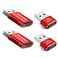 BUISAMG Data Blocker USB A USB C Data Blocker for Any USB C Mobile Phone Quick Charge Protect Against Juice Jacking Refuse Hacking Only Safe Charging 4Pack Red