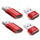 BUISAMG Data Blocker USB A USB C Data Blocker for Any USB C Mobile Phone Quick Charge Protect Against Juice Jacking Refuse Hacking Only Safe Charging 4Pack Red