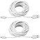 Smays 2Pack 25ft USB to Micro USB Extension Power Cable Compatible for Wyze Cam Oculus Go Yi Home Camera Kasa Cam Security Camera White