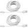Smays 2Pack 25ft USB to Micro USB Extension Power Cable Compatible for Wyze Cam Oculus Go Yi Home Camera Kasa Cam Security Camera White
