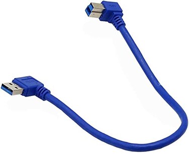 Seadream Angled USB 30 Printer Cable 1 ft 30cm SuperSpeed USB A Male Plug 90 Degree Left Angle to USB 30 B Male Right Angle Cable