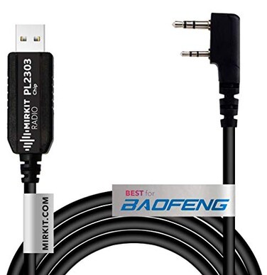 MIRKIT USB Programming Cable Basic Model PL2303 Chip for Baofeng Two Way Ham Portable Radios UV5R 5RA 5R Plus 5RE bf F8HP UV3R Plus BF888SUV82 5RX3 GA2S BFF8 H777 UV82HP