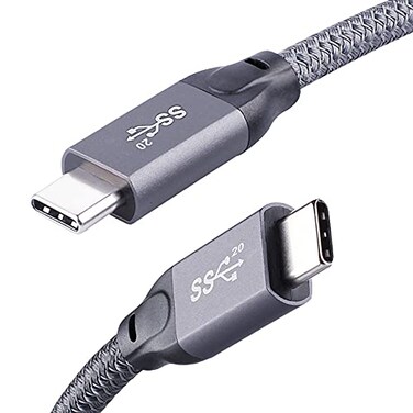 QCEs Short USB C to USB C 32 Gen 2 Cable 165Ft 20Gbps High Speed Data Transfer 4K Display 100W Fast Charging for SSD Samsung T9 T7 SanDisk Crucia X10 X9 SSK MacPC iPhone 1716 Android