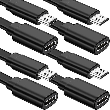 Sumind 4 Pack 40FT Total Micro USB Extension Cables Male to Female Extender Cord Compatible with Wyze Cam OG WYZE Cam Pan Wyze Cam V3 Kasa Camera EC60 KC100 KC400Black