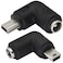AAOTOKK 90 USB Right Angle Mini USB Male to DC 55x21mm Barrel Power Connector 5V Charger 2Pack