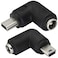 AAOTOKK 90 USB Right Angle Mini USB Male to DC 55x21mm Barrel Power Connector 5V Charger 2Pack