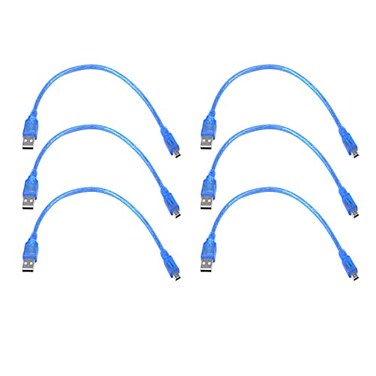 Antrader 1Feet Mini USB 20 Cable AMale to MiniB 30cm Length Pack of 6