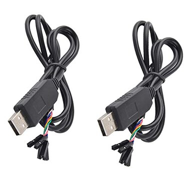 DIYmall 2PCS 5V USB to TTL Serial Cable Adapter FT232 USB Cable for Arduino ESP8266 Fingerprint Module Servo Tester