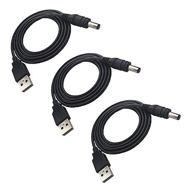 DZYDZR 3 PCS 1m Extension Cable USB to DC Cable 5V USB 20 Port Male to DC 5V Male 55mm x 21mm Power Cord 33ft
