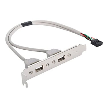 Yc HDMIHOME 40cm Dual USB 20 A Type Female to Motherboard 9 Pin Header Cable with PCI Bracket Screw Panel