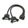 NFHK USB 30 Dual Ports A Female Screw Mount Type to Motherboard 20pin Header Cable Black