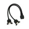 NFHK USB 30 Dual Ports A Female Screw Mount Type to Motherboard 20pin Header Cable Black