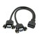 NFHK USB 30 Dual Ports A Female Screw Mount Type to Motherboard 20pin Header Cable Black