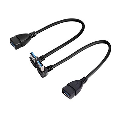 Oxsubor SuperSpeed USB 30 Male to Female Extension Data Cable Up and Down Angle 2PCS for PCLaptop etc20CM8IN