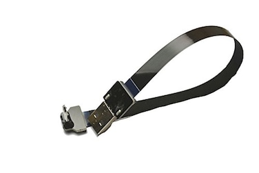 Permanent FFC USB Cable FPV Flat Slim Thin Ribbon FPC Cable Micro USB 90 Degree to Standard USB A for sync and Charging Black 20CM