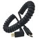 Qaoquda Coiled USB 31 Type C Cable 90 Degree Angle USBC Male to Male Spring Spiral 3A 10Gbps Fast Charging Data Extension Stretched 33FT1M MM Up Down