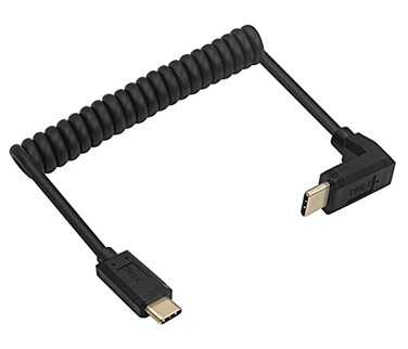 Qaoquda Coiled USB 31 Type C Cable 90 Degree Angle USBC Male to Male Spring Spiral 3A 10Gbps Fast Charging Data Extension Stretched 33FT1M MM Up Down