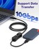 RIITOP USB TypeC On Off Switch Cable 33ft USB 31 C to C Cable with Switch Support VideoData and 20V3A PD Fast Charging 10Gbps