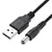 TENINYU USB 20 A Male to DC 55x21mm 5 Volt 24AWG DC Connector Charge Barrel Jack Power Cable Black 3FT Max 25 Ampere Power Cable Center PIN Positive2Pack