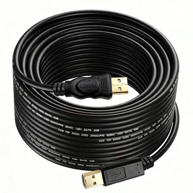 wawpi USB 20 Cable AMale to BMale PrinterScanner 10 Feet 3 Meters
