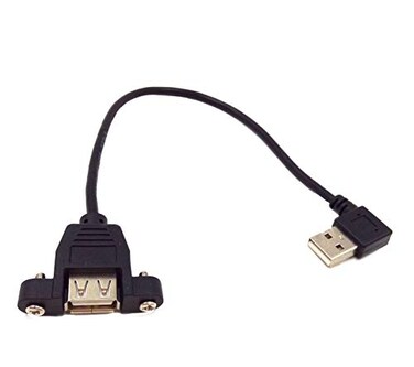 Wpeng USB Extension Cable Qaoquda 1ft 90 Degree Right Angle USB 20 Type A Male to Type A Female PanelMount with Screws CableUSB MF