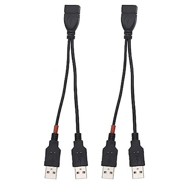 PNGKNYOCN YOUCHENG 30cm USB 20A Female to Dual A Male Y Hub Adapter Cable for Computers and Mobile Phones Data Transmission on One Port 2Pack