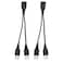 PNGKNYOCN YOUCHENG 30cm USB 20A Female to Dual A Male Y Hub Adapter Cable for Computers and Mobile Phones Data Transmission on One Port 2Pack