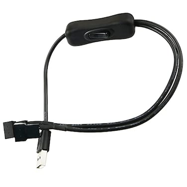 ZYAMY 40cm 5V USB A Male to Dual 4PIN PWM OR 3PIN Fan Connector with ONOff Toggle Black Computer PC Fan Power Cable Connector Adapter