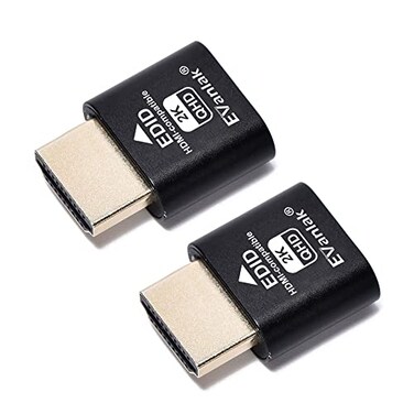 EVanlak HDMI Dummy Plug Headless Ghost Display Emulator Premium Aluminum PCFit Headless1920x1080 New 3RD60Hz2Pack