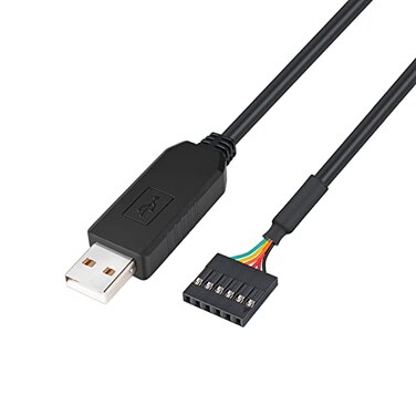 DTECH USB to TTL Serial 5V Adapter Cable with FTDI FT232RL Chip 6 Pin 01 inch Pitch Female Socket Header UART IC Windows 11 10 8 7 Linux MAC OS 6ft Black