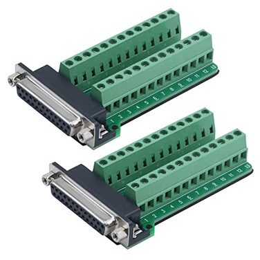 Antrader 2PCS DB25 Breakout Connector Dsub 25pin Female Adapter RS232 to Terminal Board Signal Module