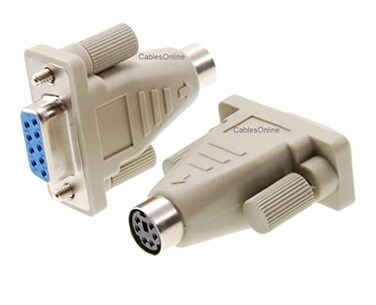 CABLESONLINE.COM ATLANTIC CablesOnline 2Pack PS2 MiniDin6 Female to DB9 Serial Female Mouse Adapter ADM012