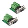 Futheda 2PCS DSUB DB9 RS232 Interface Breakout Board Connector 9 Pin 2 Row Female RS232 Serial Port Solderless Terminal Block Adapter with Positioning Nuts