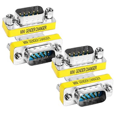MEIRIYFA DB9 Gender Changer DSUB 9 Pin RS232 Connector Serial Port Cable Coupler Adapter for Serial Applications4Pcs Male to Male