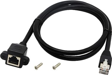 zdyCGTime Cat6e RJ45 MF Shielded Ethernet Network Screw Panel Mount Extension Cable 1M RJ45