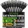 GEARit Cat 6 Ethernet Patch Cable 5 ft Black 10 Pack Cat6 Patch Cables 5ft BlackEthernet Patch Cable 10Gbps 550MHz 24AWG Pure Copper Snagless Gold Plated RJ45 for Router Server Router PC