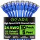 GEARit Cat 6 Ethernet Patch Cable 5 ft Blue 10 Pack Cat6 Patch Cables 5ft BlueEthernet Patch Cable 10Gbps 550MHz 24AWG Pure Copper Snagless Gold Plated RJ45 for Router Server Router PC