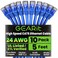 GEARit Cat 6 Ethernet Patch Cable 5 ft Blue 10 Pack Cat6 Patch Cables 5ft BlueEthernet Patch Cable 10Gbps 550MHz 24AWG Pure Copper Snagless Gold Plated RJ45 for Router Server Router PC