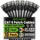 GEARit Cat 6 Ethernet Patch Cable 50 ft Black 10 Pack Cat6 Patch Cables 50ft BlackEthernet Patch Cable 10Gbps 550MHz 24AWG Pure Copper Snagless Gold Plated RJ45 for Router Server Router PC