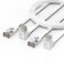 JUXINICE 90 Degree Cat 6 Ethernet Cable Flat 6FT 2 Packs Right Angle Down Angle Cat6 Internet Network Cable Ethernet Patch Cable Short Computer LAN Cable White