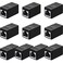 Frienda 10 Pieces RJ45 Coupler Ethernet Extension Adapter Network Connector for Cat7Cat6Cat5eCat5 Ethernet Network Cable Coupler Female to Female Black