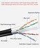 NTZNDZ 325ft Bulk Ethernet Cable Cat6 Outdoor Waterproof Ethernet Cable with Messenger Pure Copper Double JacketsPVCLLDPE UTP 23AWG POE Weatherproof UV Resistant Ideal for Outdoor Networking