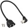 AAOTOKK 90 Degree Cat 6 Ethernet Cable Right Bend Angle RJ45 Male to Female Shielded Ethernet Network Connector Screw Panel Mount Extension Cable for Router Modem 30cm1ftRight
