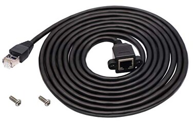 AAOTOKK RJ45 Ethernet Cable Cat 6 Female to Male Shielded Ethernet Network Connector Screw Panel Mount Extension Cable for Router Modem 3M10ft