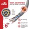 AiCat Cat6 Ethernet Cable 500ft 23 AWG CMR ETL Insulated Solid Bare Copper Wire Cat 6 Cable with Noise Reducing Cross Separator 550MHZ 10 Gigabit Speed PoE Unshielded UTP LAN Cable Blue