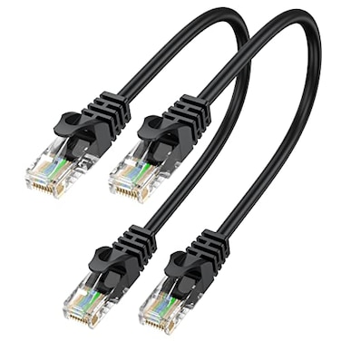 ApoJodly Cat6 Ethernet Cable 1FT 2Pack Short Patch Cable 1 Foot Cord Cat 6 Cable Internet RJ45 Cable Network Cable 10Gbps for Gaming Patch Panel Cable Management Router Modem