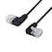 cablecc Cablecc Ultra Slim Cat6 Ethernet Cable RJ45 Left to Right Angled 25cm UTP Network Cable Patch Cord 90 Degree Cat6a LAN for Laptop Router TV Box