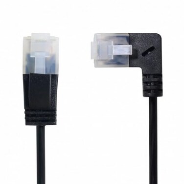 cablecc Ultra Slim Cat6 Ethernet Cable RJ45 Right Angled to Straight UTP Network Cable Patch Cord 90 Degree Cat6a LAN for Laptop Router TV Box 2M